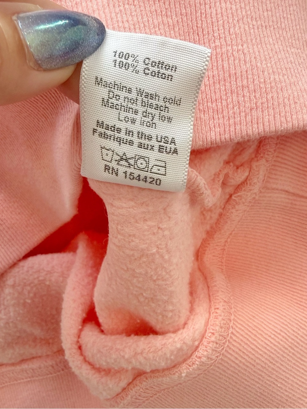 Clare V. OUI Sweatshirt in Rose Pink White Yellow 100% Cotton size Small - Picture 8 of 10